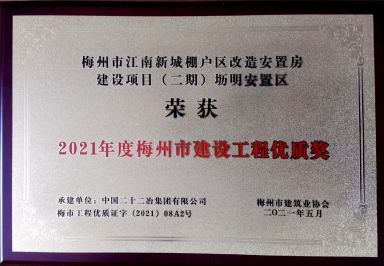 廣東公司—廣東公司承建梅州區(qū)域三項(xiàng)工程獲評(píng)梅州市建設(shè)工程優(yōu)質(zhì)獎(jiǎng)—373—20210607 (1)